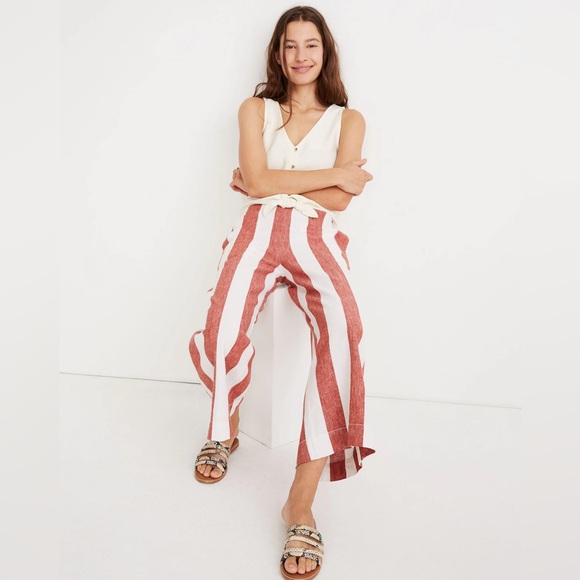 Madewell Pants - Madewell Huston Pull-On Crop Pants in Bold Stripe, EUC